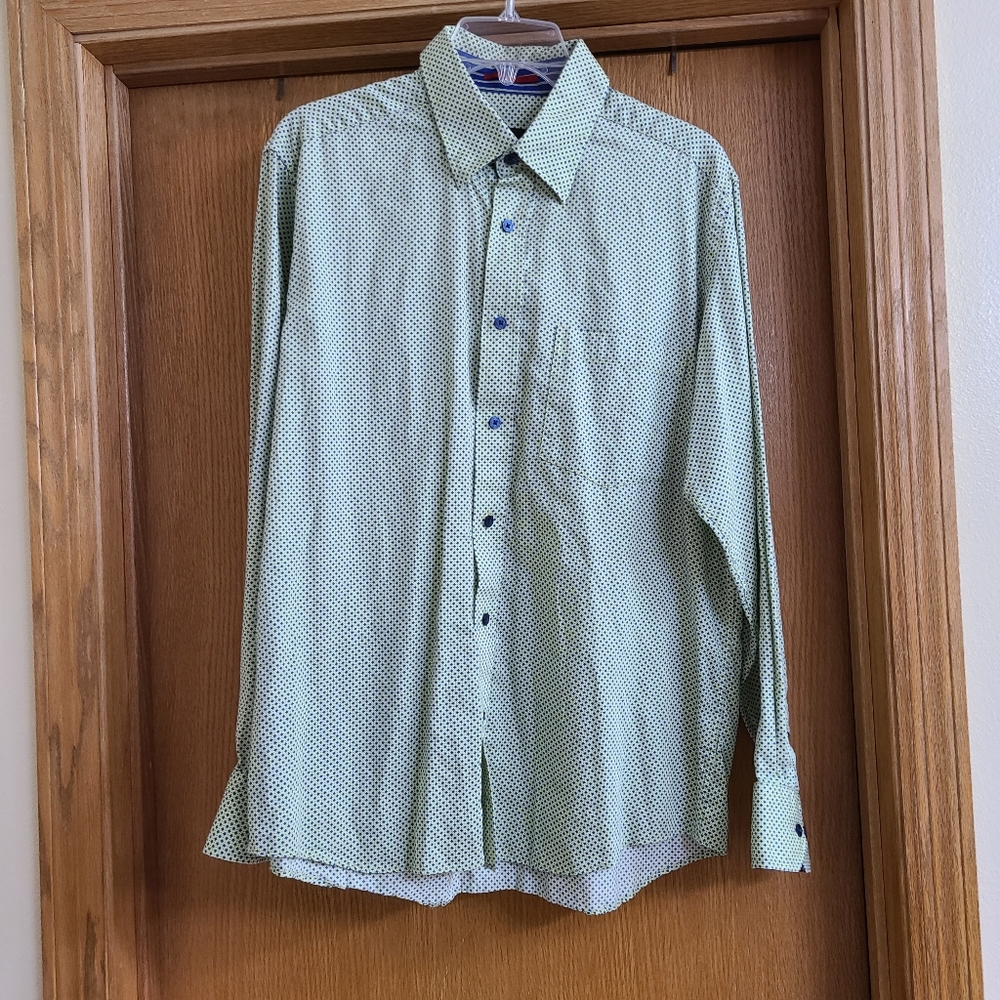 Bugatchi Diamond Pattern Button Down Shirt M - image 3